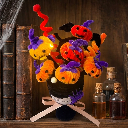 🎃 DIY Pipe Cleaner Halloween Pumpkin Kit