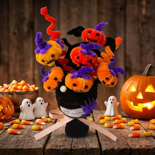🎃 DIY Pipe Cleaner Halloween Pumpkin Kit