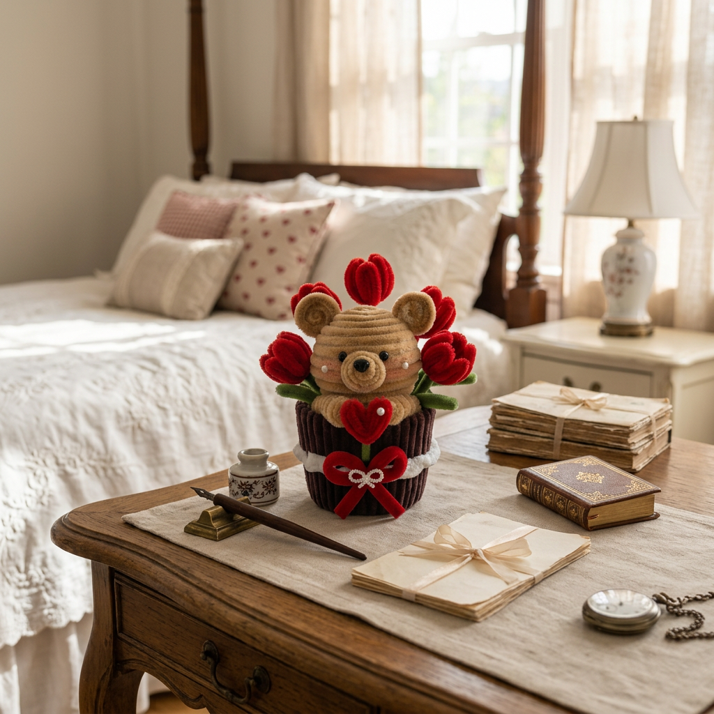 💖 DIY Pipe Cleaner "Tulip Hugs" Bear Pot
