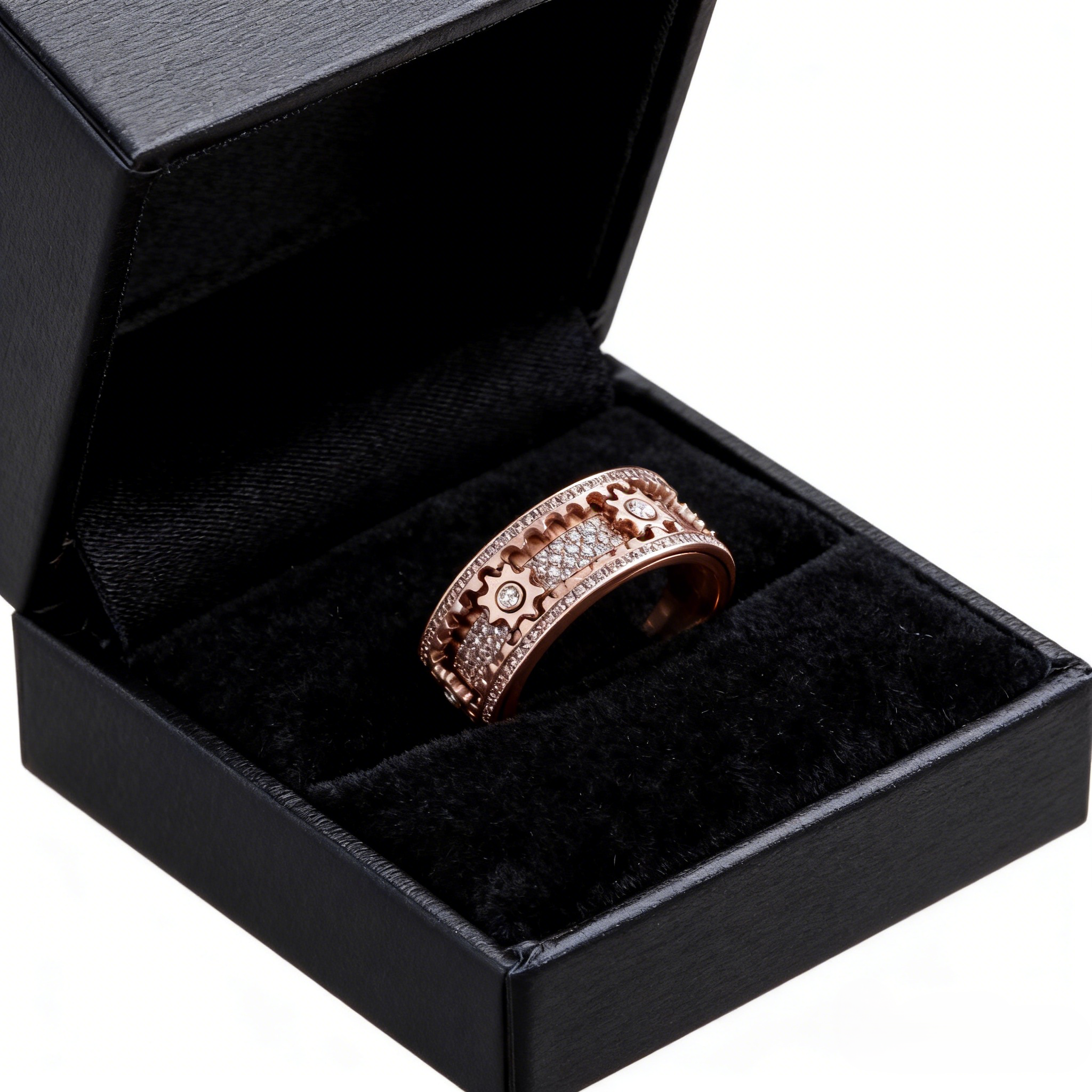 Inlaid Crystal Rotatable Gear Band
