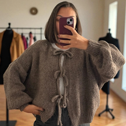 Toamnă și iarnă noi-pulover cardigan tricotat solid