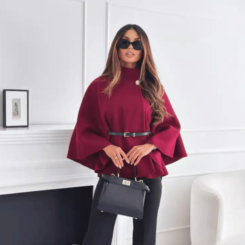 Palton de lână de culoare solidă(centură gratuită)