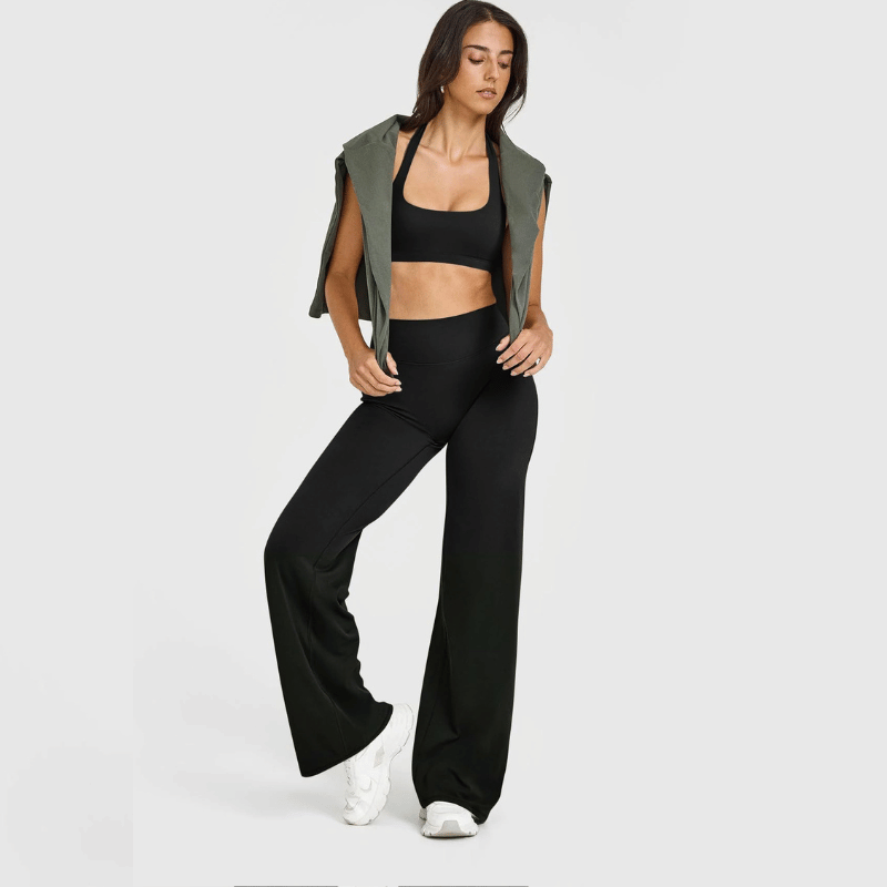 Pantaloni sport sport eleganti cu picioare largi