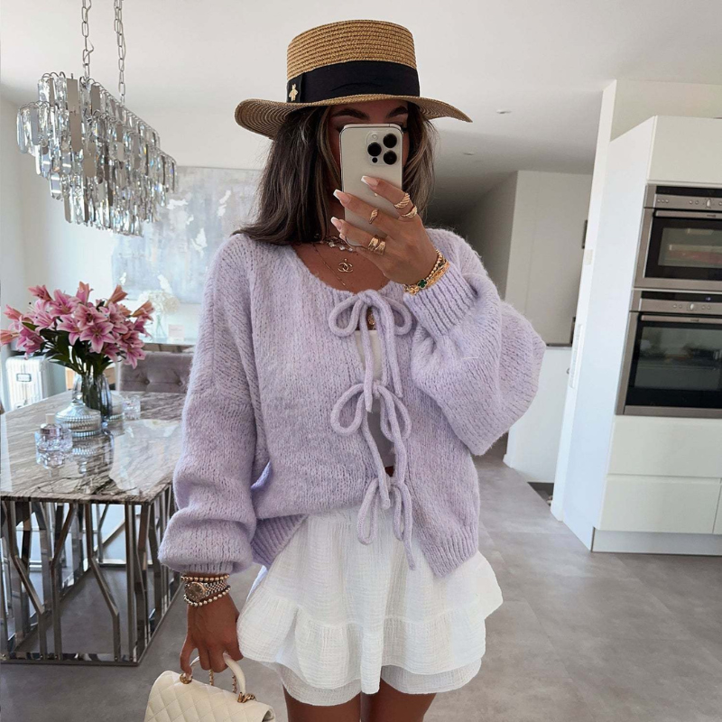 Toamnă și iarnă noi-pulover cardigan tricotat solid