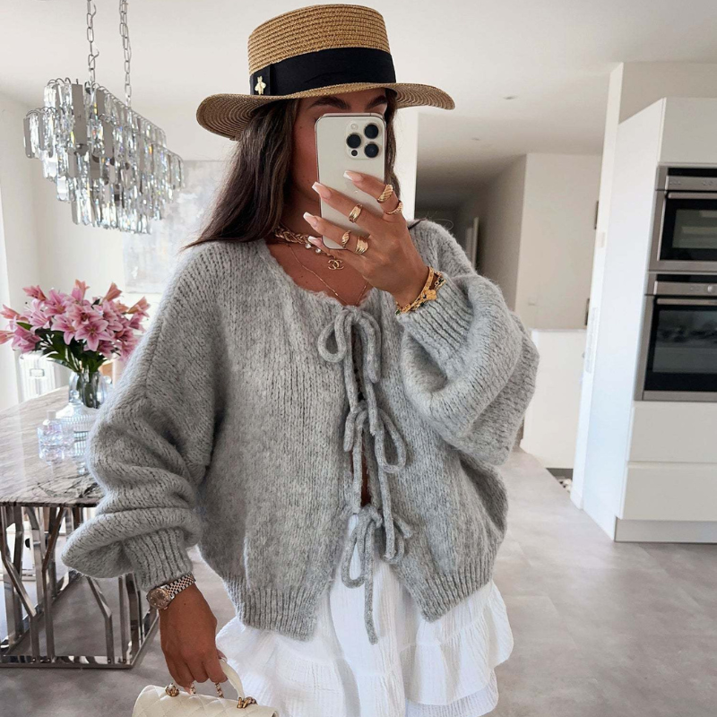 Toamnă și iarnă noi-pulover cardigan tricotat solid