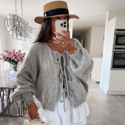 Toamnă și iarnă noi-pulover cardigan tricotat solid