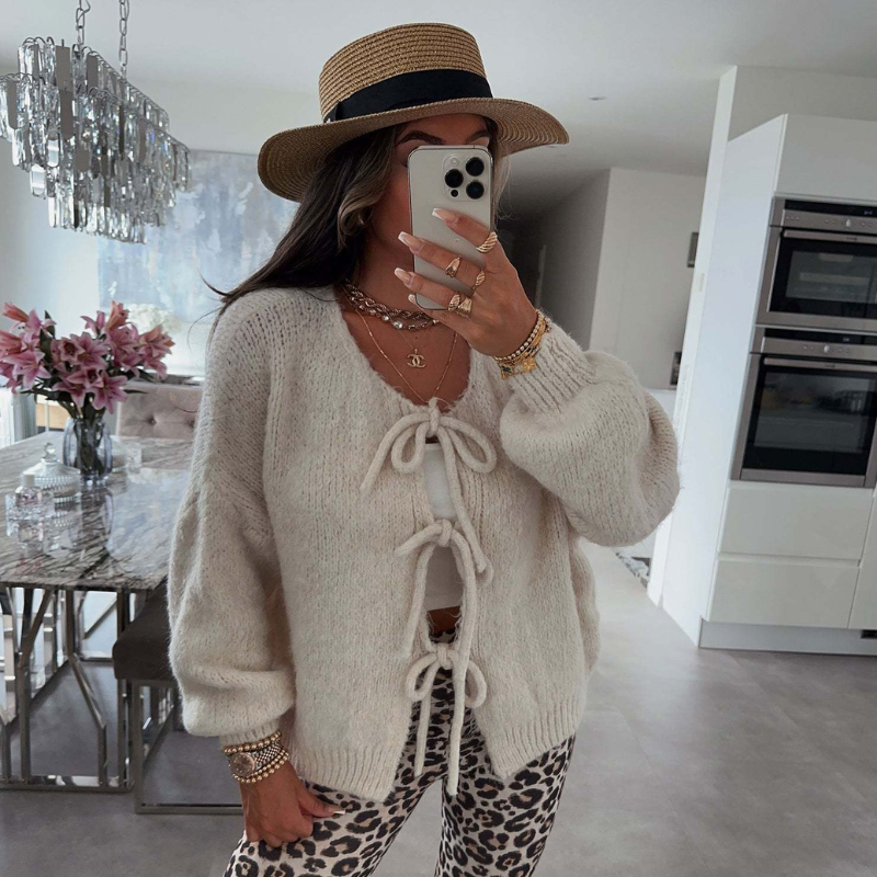 Toamnă și iarnă noi-pulover cardigan tricotat solid