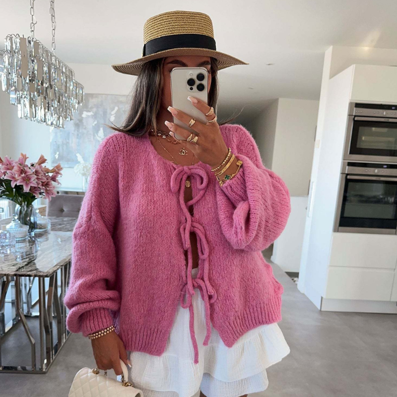 Toamnă și iarnă noi-pulover cardigan tricotat solid