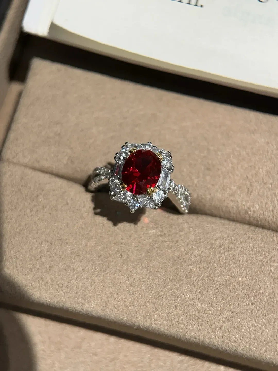 💍Vintage 2ct Pigeon Blood Ruby Ring  S925 Silver