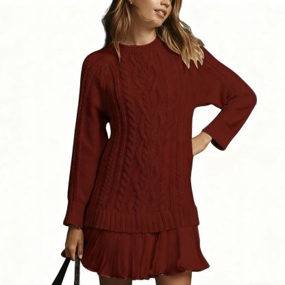 Rochie patchwork din șifon tricotat