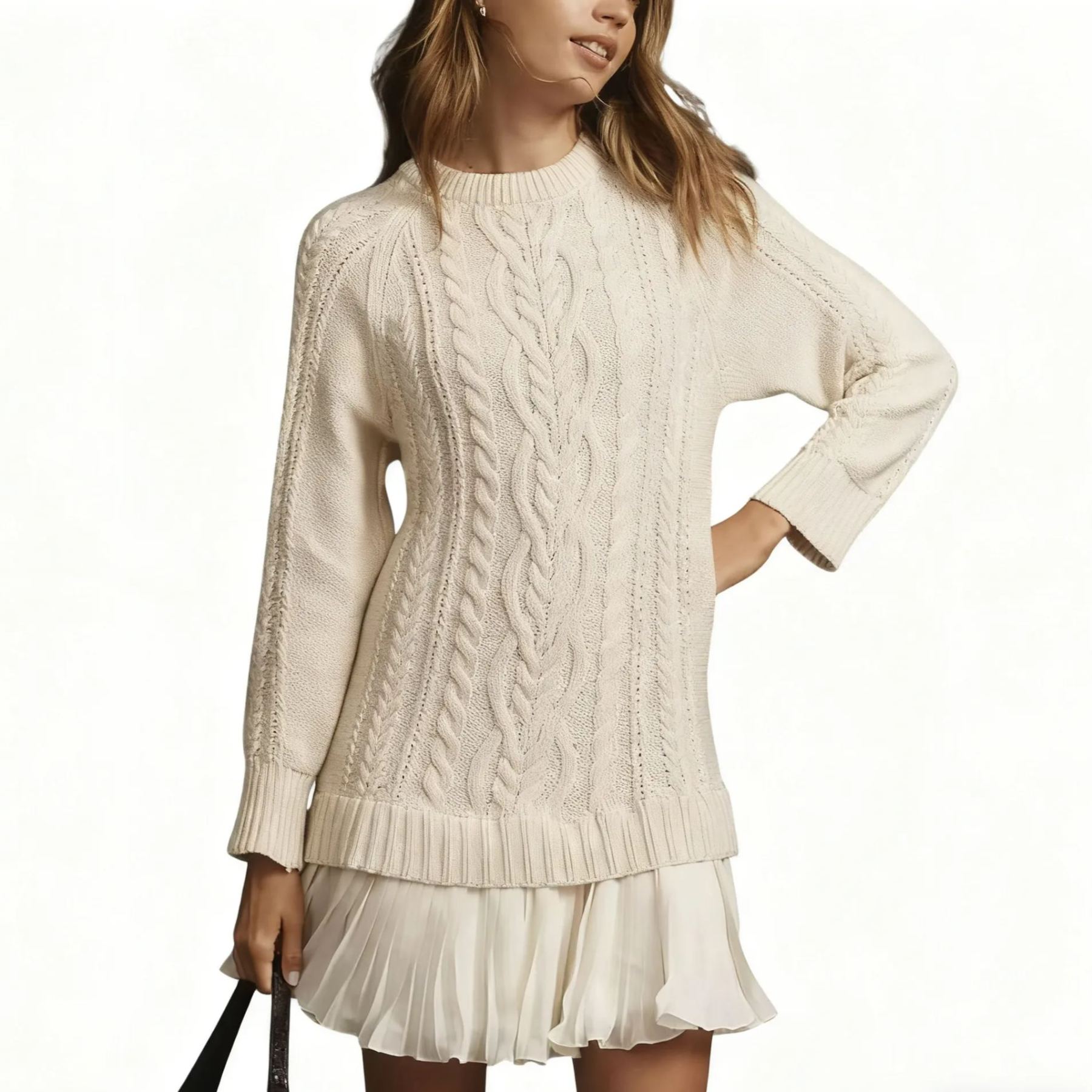 Rochie patchwork din șifon tricotat