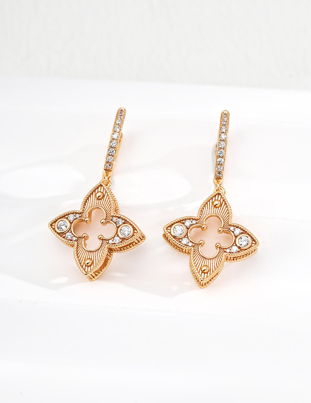 Classic Clover Zircon Earrings