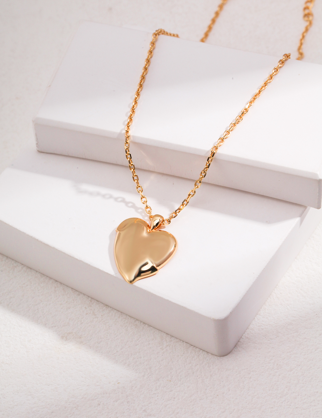 Pure silver heart-shaped irregular necklace