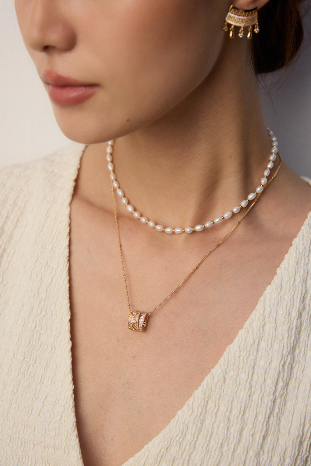 Retro design zircon pendant necklace