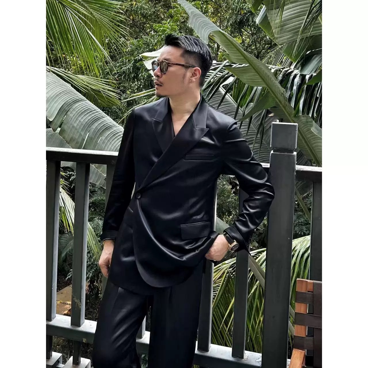 🔥50% off-Double-breasted single-button lapel fashion suit (top + pants)