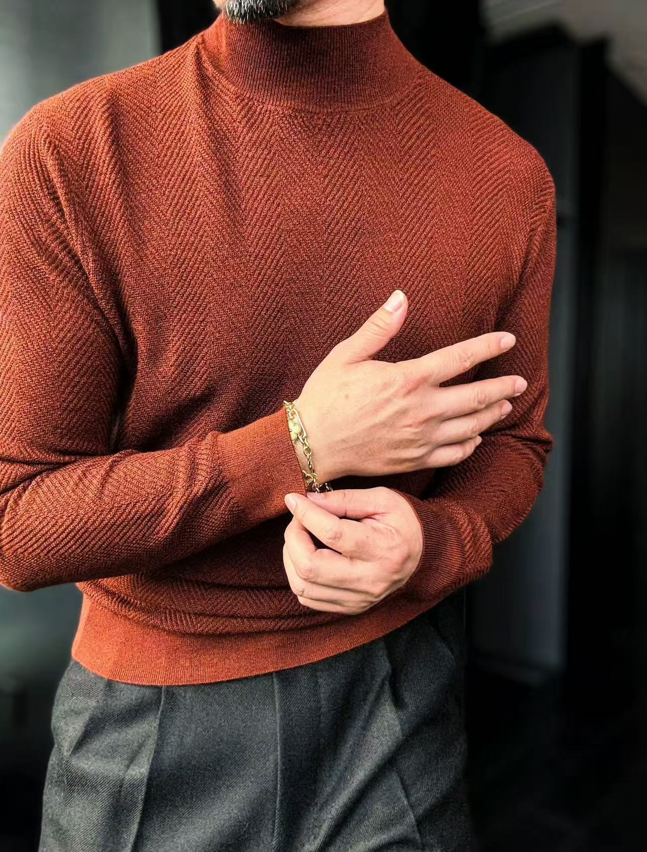 🔥Black Friday 50% off-Mid-length collar long-sleeved knitwear