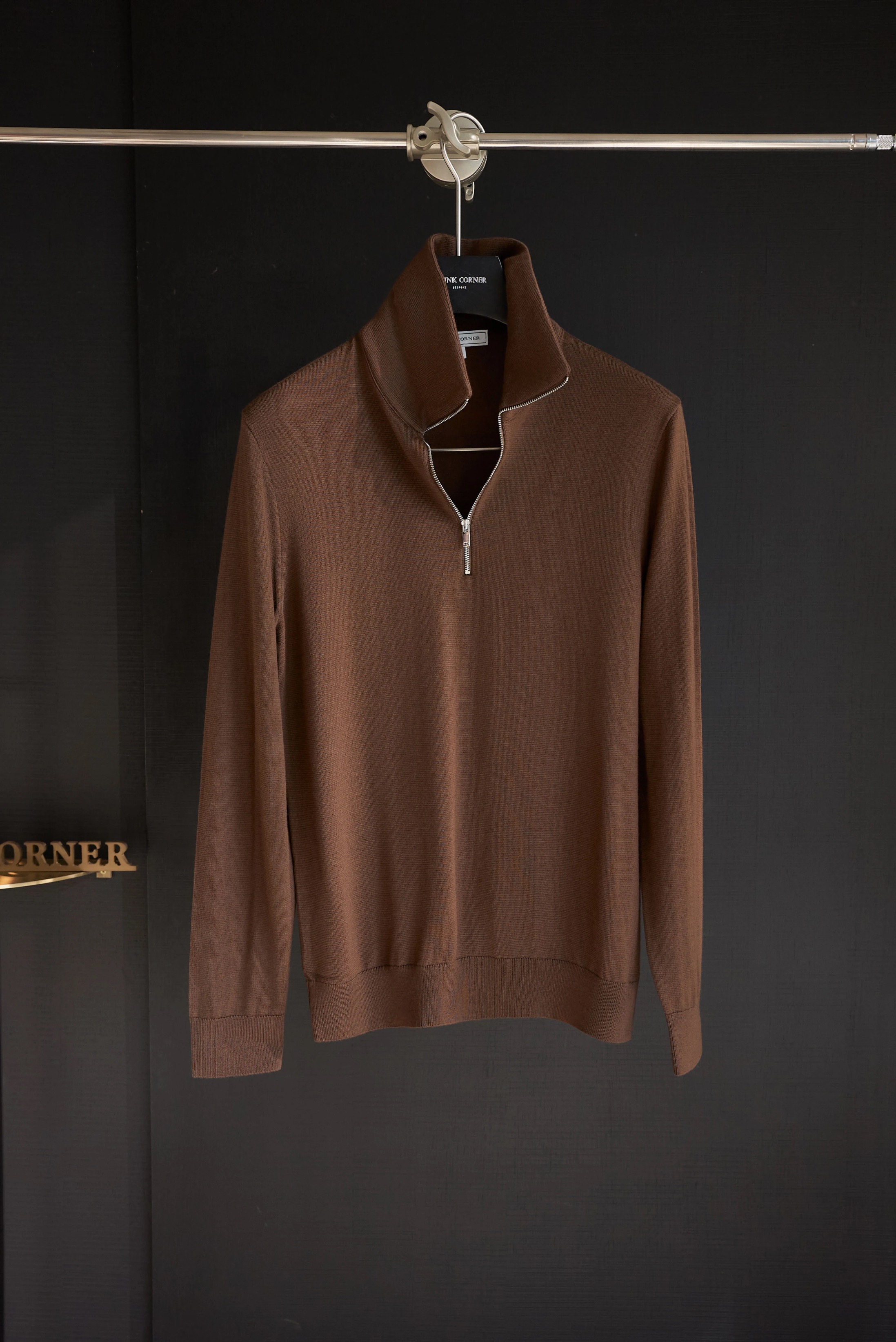 🔥50% Off -Collared half-zip knit long-sleeved shirt