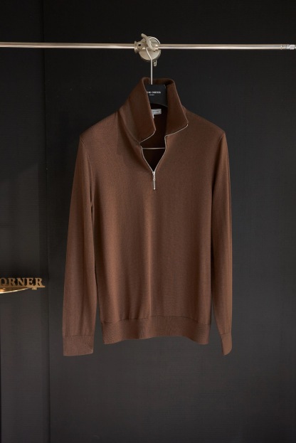 🔥50% Off -Collared half-zip knit long-sleeved shirt