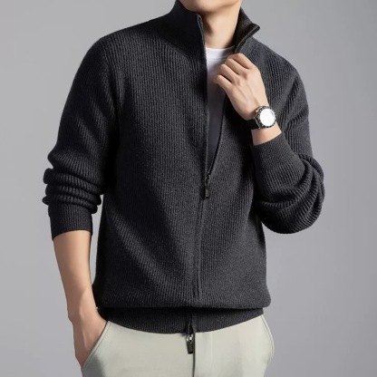 🔥50% off-Solid color cardigan jacket with double zippers