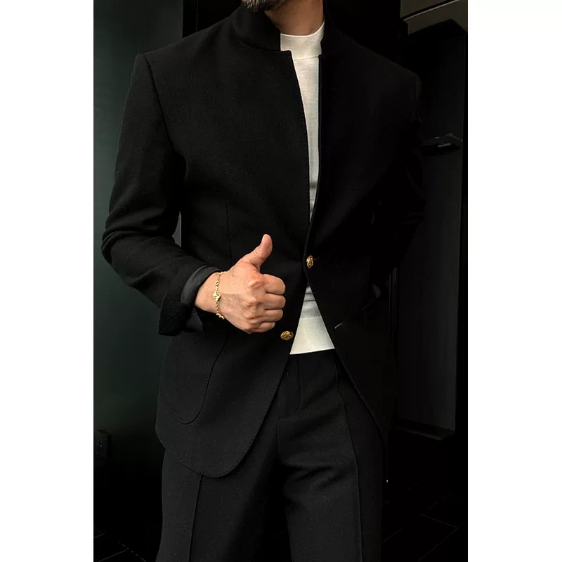 🔥50% off -Stand-Collar Knitted Wool Two-Button Suit