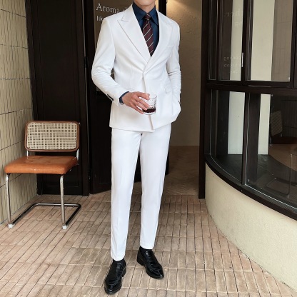 🔥50% off -Single-Button Peak Lapel Suit (Jacket + Trousers)
