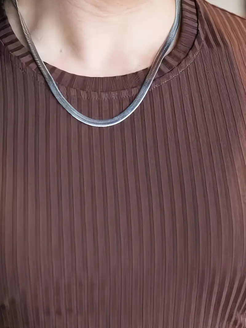 Men'S Summer Striped T-Shirt - Casual & Sporty, Slim Fit, High-Elasticity Ribbed Crew Neck Tee, Lightweight for Gym & Casual Attire