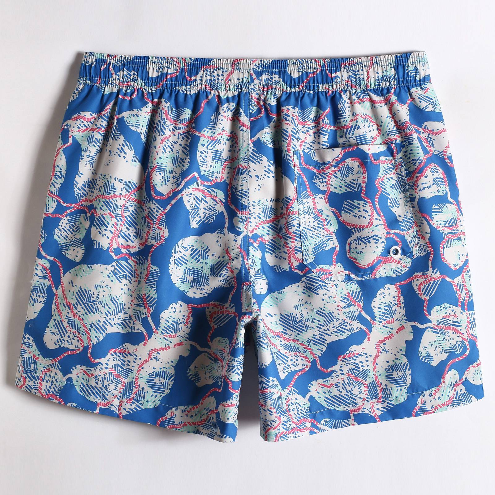 5.5 Inch Inseam Blue Polar Bear Swim Trunks-VibeCloset