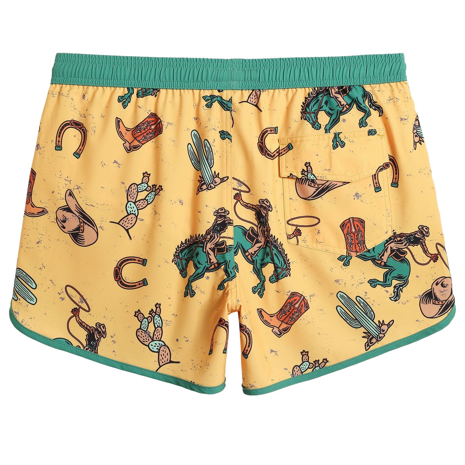 4.5 Inch Inseam Vintage Stretch Desert Cowboy Swim Trunks-unboundedy