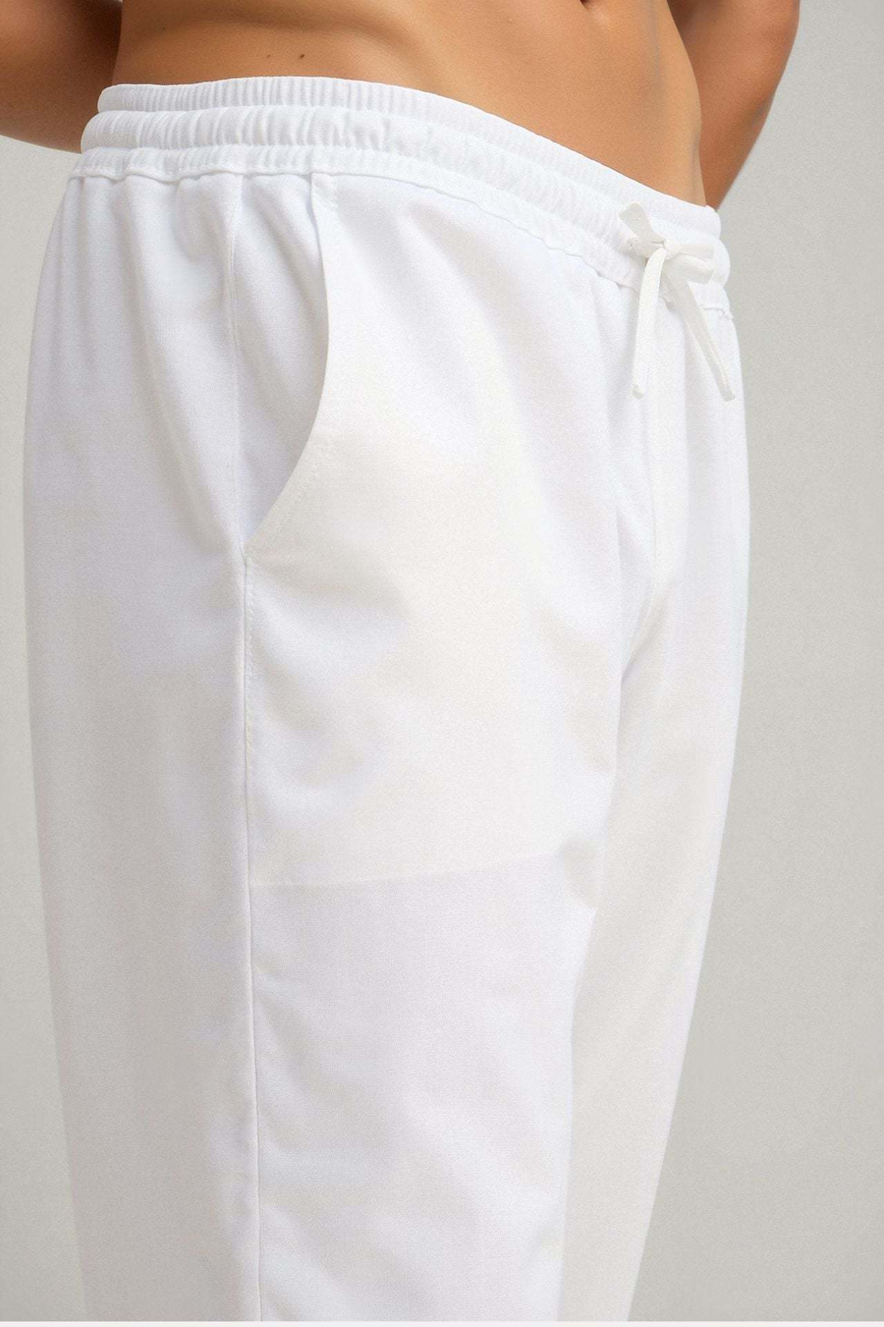 Old Money Cotton & Linen Blend Drawstring Pants-VibeCloset