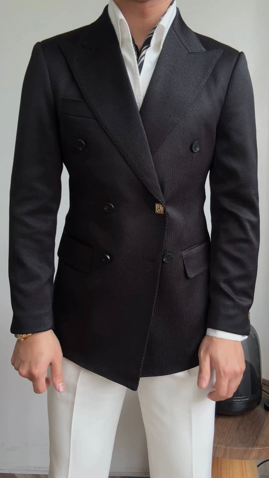 Men's double breasted pinstripe suit
