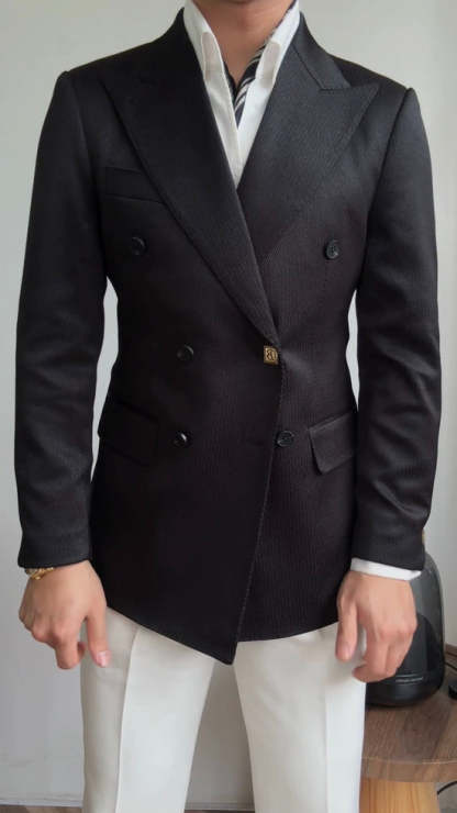 Men's double breasted pinstripe suit