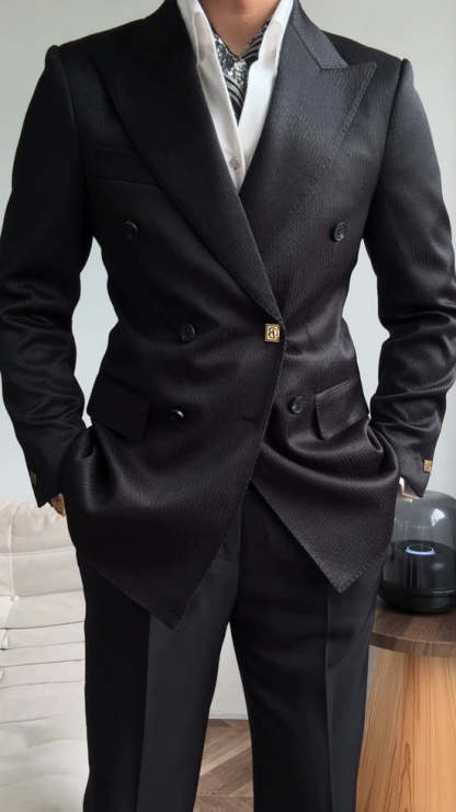 Men's double breasted pinstripe suit