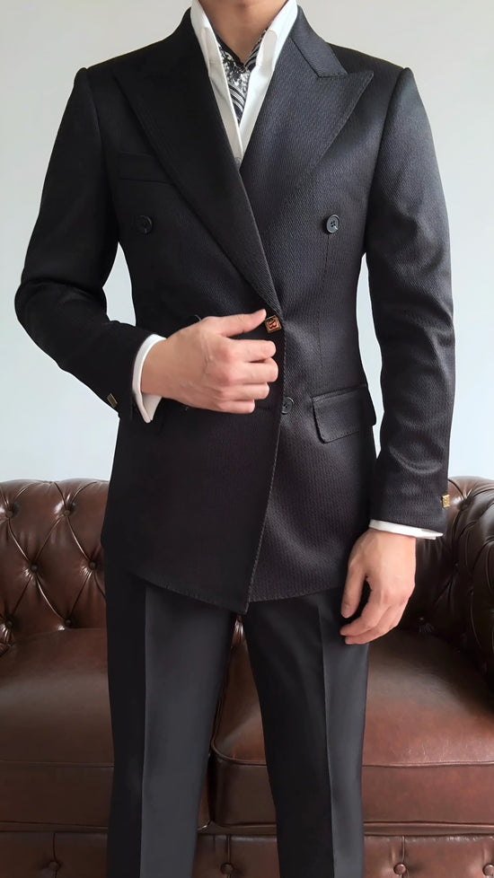 Men's double breasted pinstripe suit