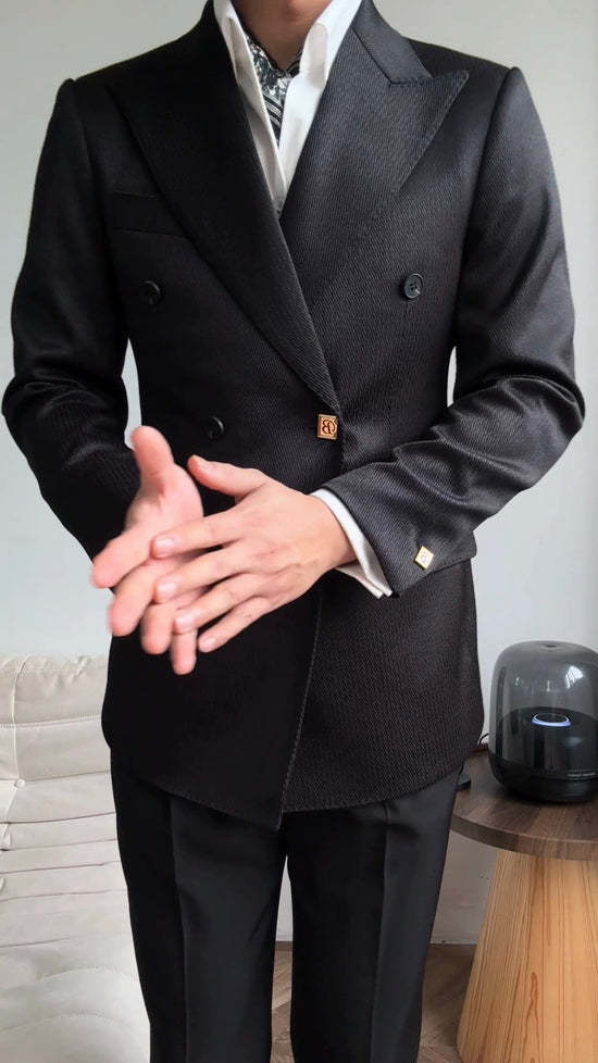 Men's double breasted pinstripe suit