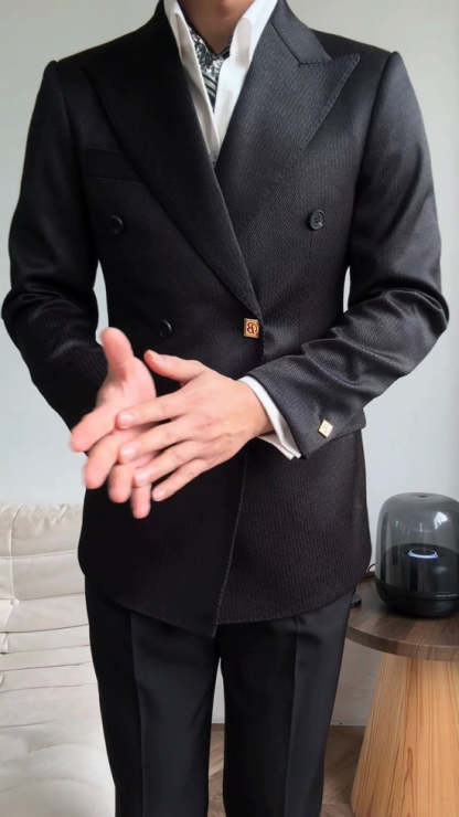 Men's double breasted pinstripe suit