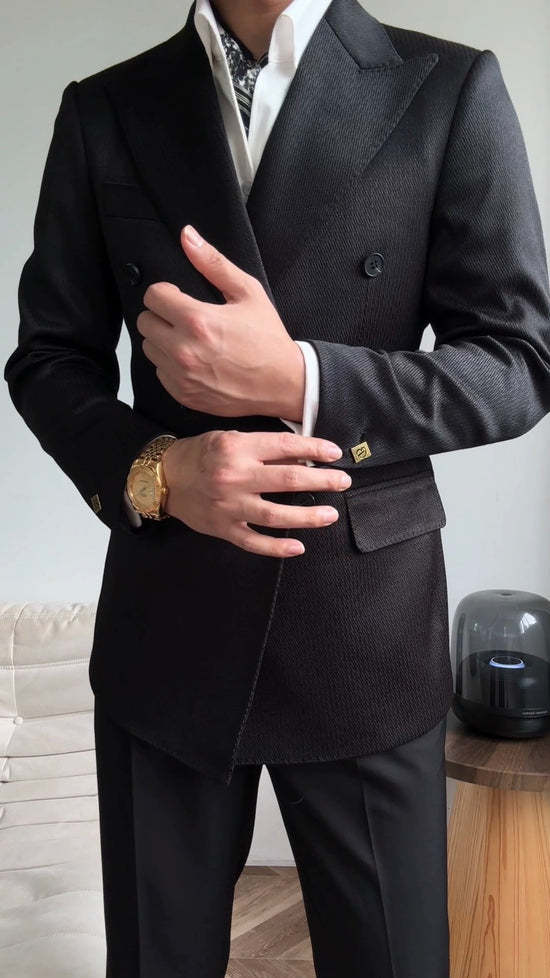 Men's double breasted pinstripe suit