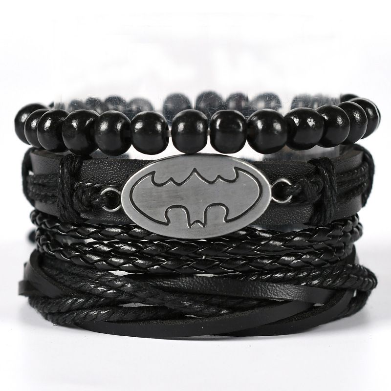 Ethnic style leather woven bracelet