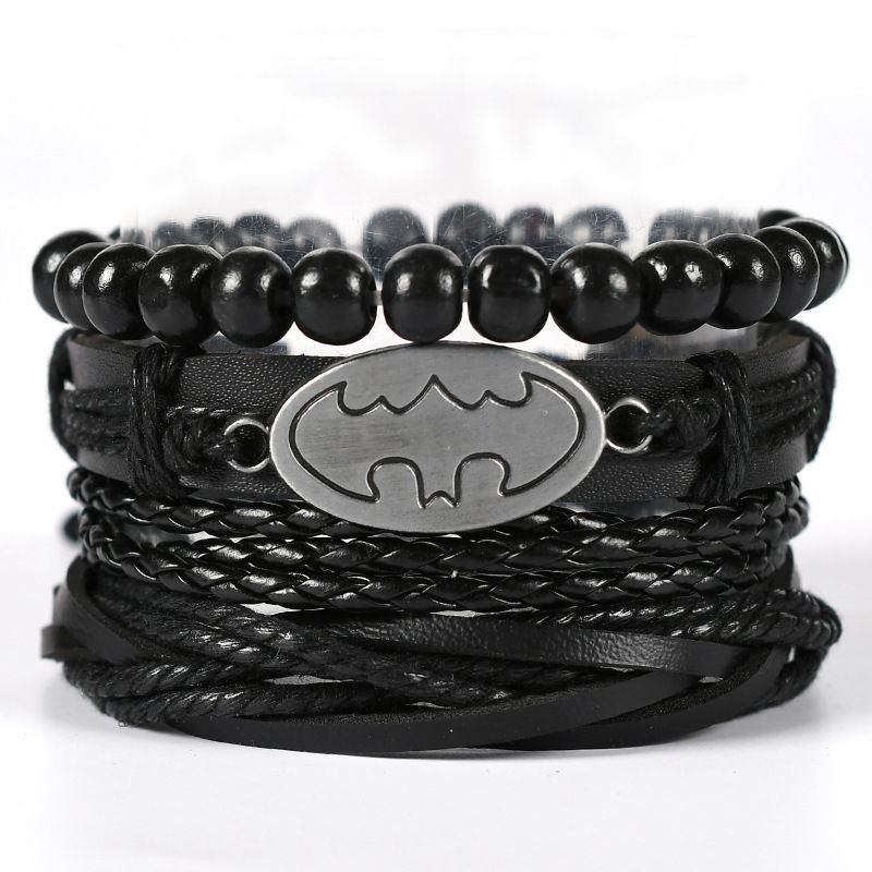 Ethnic style leather woven bracelet