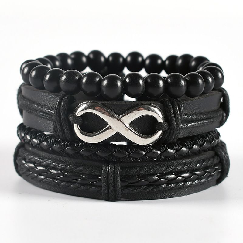 Ethnic style leather woven bracelet
