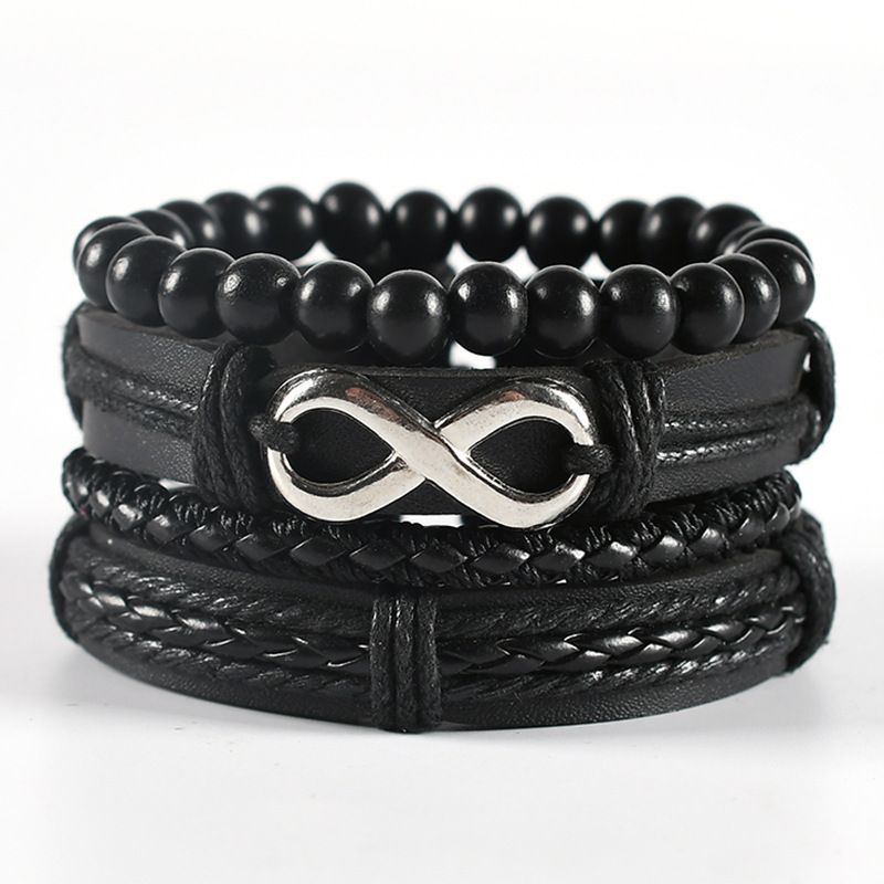 Ethnic style leather woven bracelet