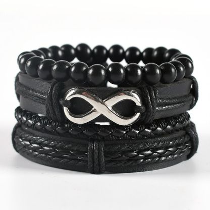 Ethnic style leather woven bracelet