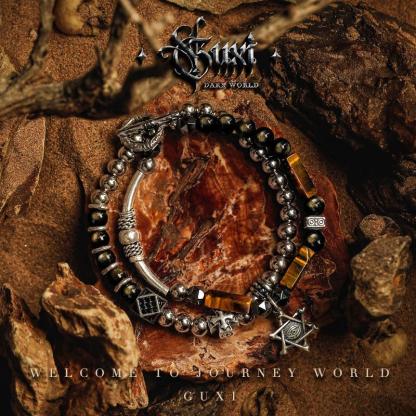 Obsidian and Tiger Eye "Courage and Protection" Silver Bracelet