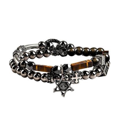 Obsidian and Tiger Eye "Courage and Protection" Silver Bracelet