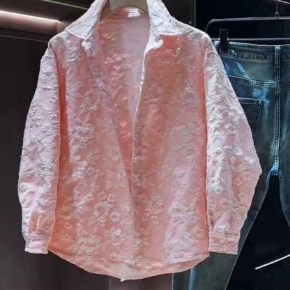 Trendy 3D Embroidered Carved Men's Shirt Jacket