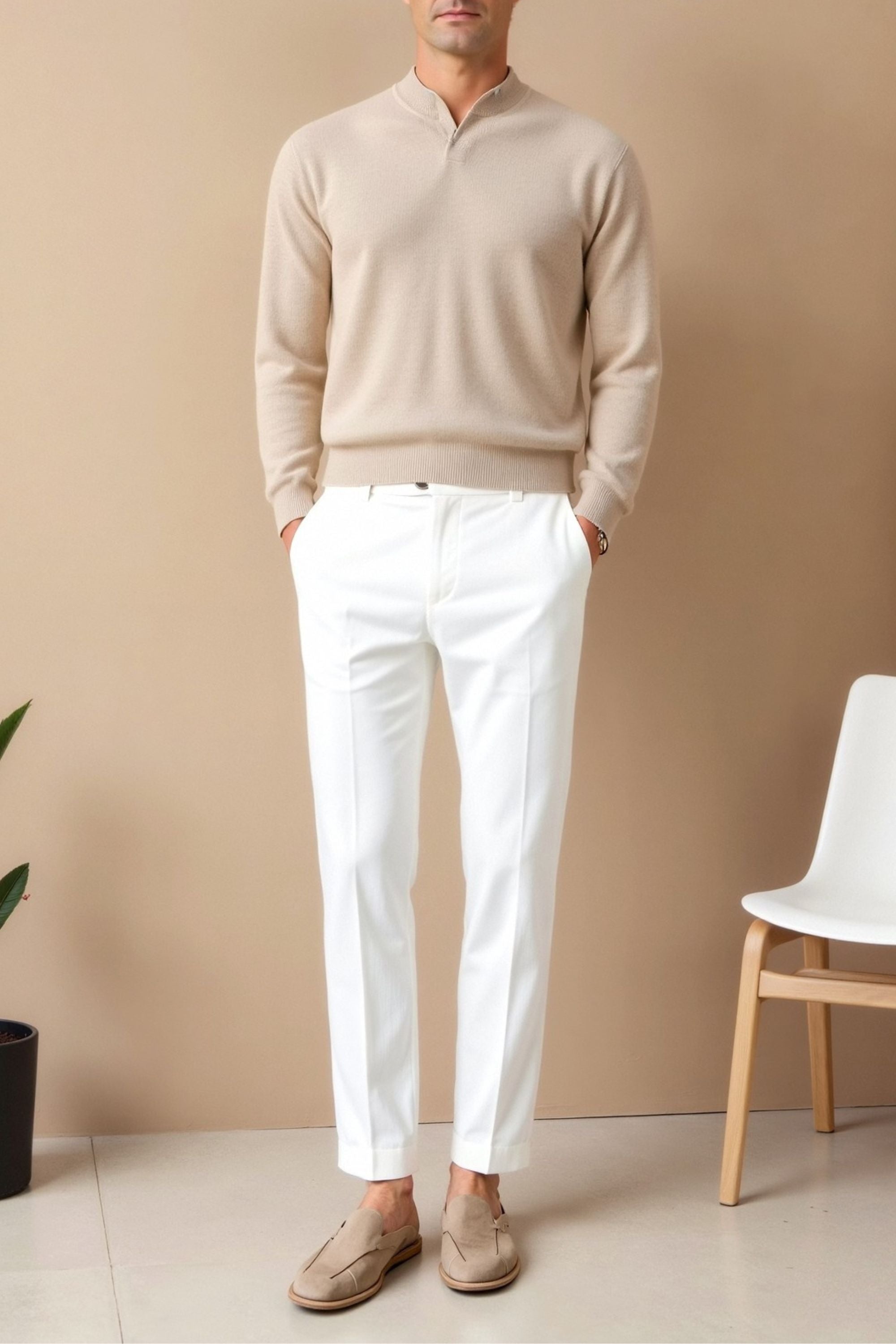 Smart Luxury Regular Fit Chino Ankle Pants-VibeCloset