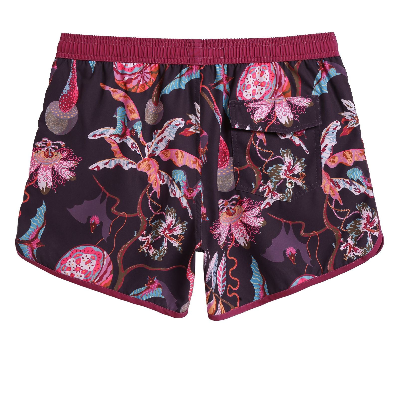 4.5 Inch Inseam Vintage Stretch Night Bat Swim Trunks-VibeCloset