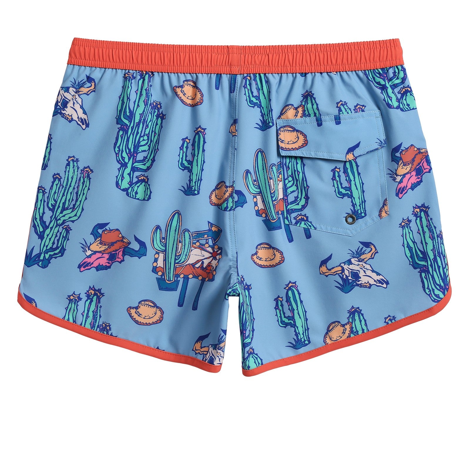 4.5 Inch Inseam Vintage Stretch Red Dead Swim Trunks-VibeCloset