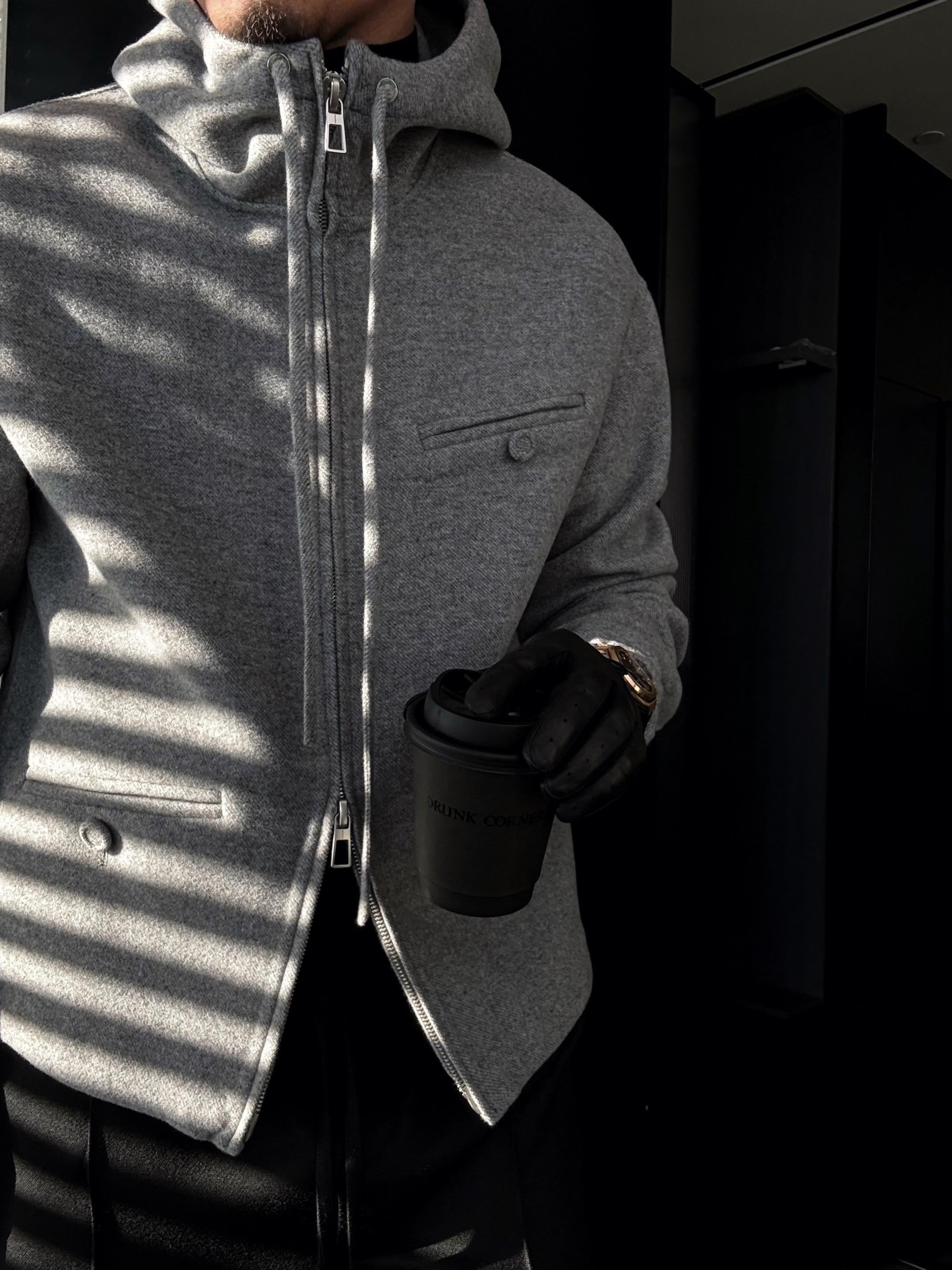 Hooded Drawstring Zip-Up Jacket-VibeCloset