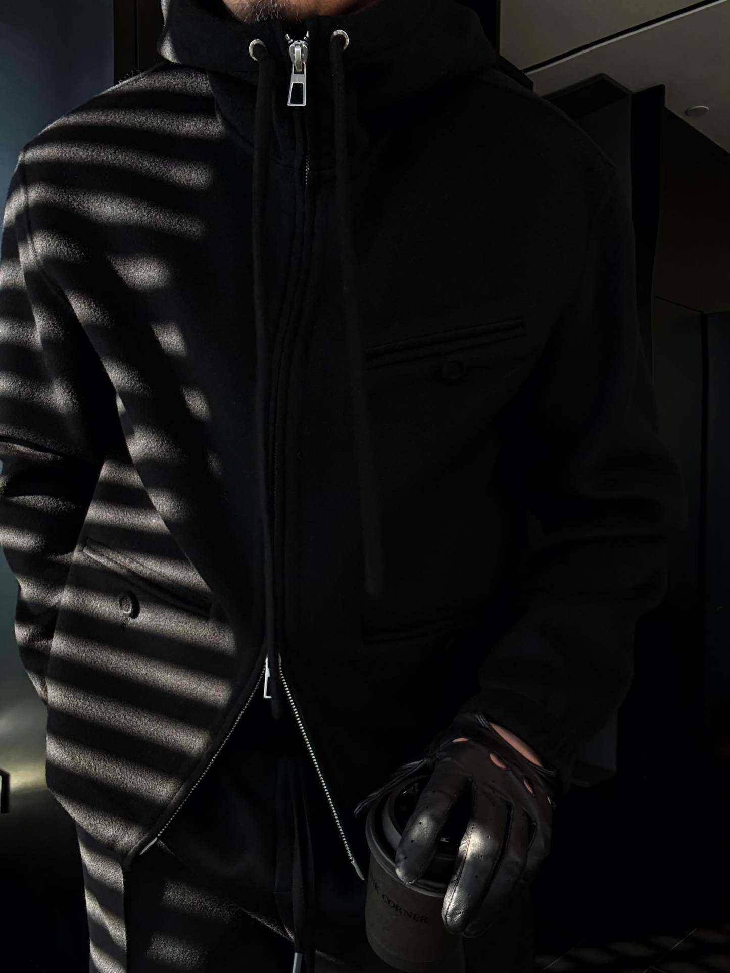 Hooded Drawstring Zip-Up Jacket-VibeCloset