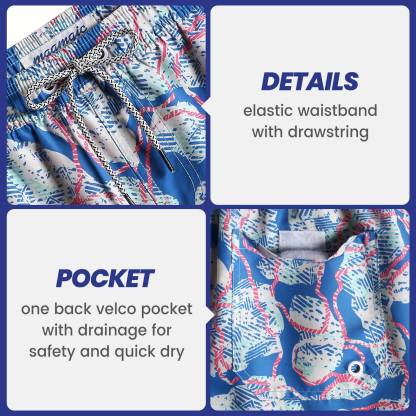 5.5 Inch Inseam Blue Polar Bear Swim Trunks-VibeCloset